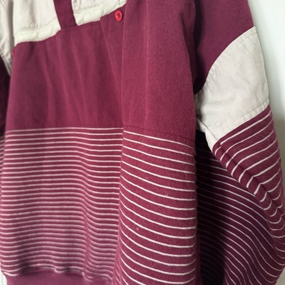 Vintage oversized polo sweater striped collared pull over size 2x - Picture 5 of 6